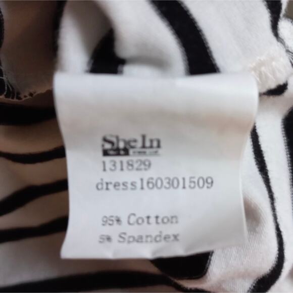 SheIn Cap Sleeves Striped Dress Shirt V Neck Size Small - Picture 9 of 11